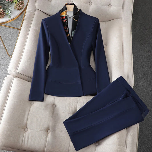 Women's Tailored Suit - Fitted Blazer & Matching Trousers - Elegant Formal Wear