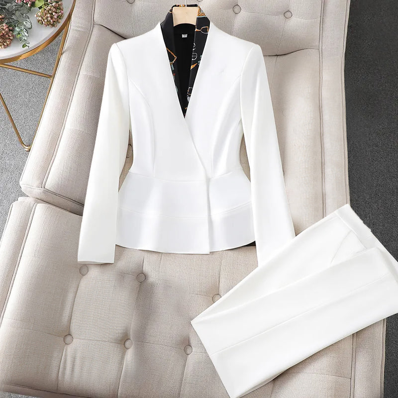 Women's elegant slim fit suit and pants set