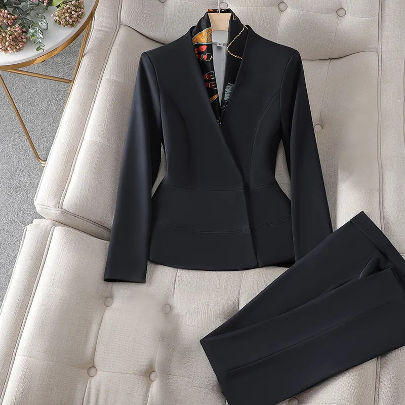 Women's elegant slim fit suit and pants set