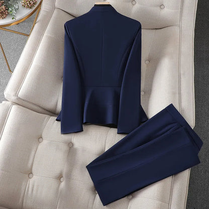 Women's elegant slim fit suit and pants set