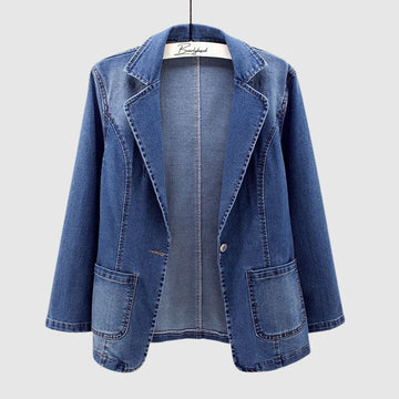 Caryl - losse fit denim jacket met kraag