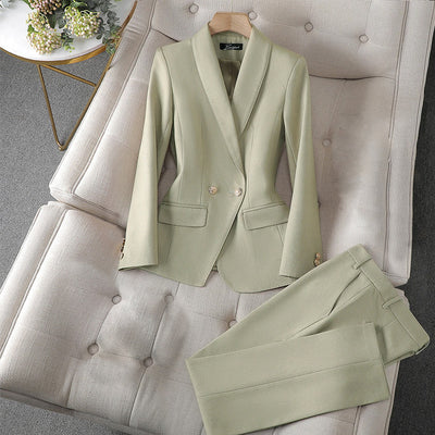 Womens Long-Sleeve Professional Suit and Pants Set