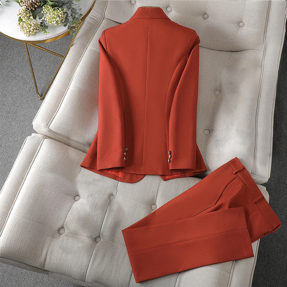 Womens Long-Sleeve Professional Suit and Pants Set