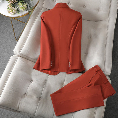 Womens Long-Sleeve Professional Suit and Pants Set