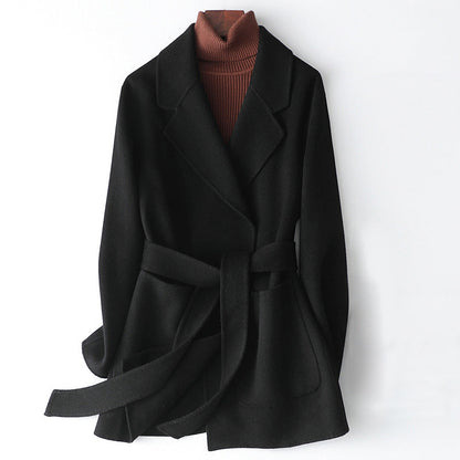 Women's slim fit wrap collar coat