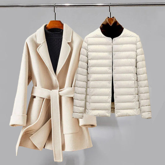 Women's lightweight snow-white elegant duo set