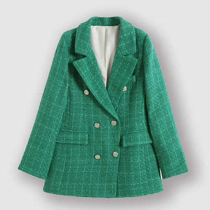 Women's formal coat textured double-breasted blazer