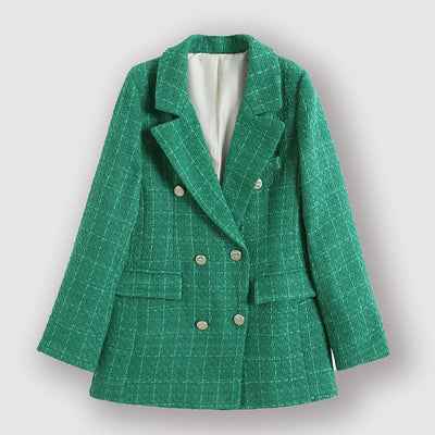 Women's formal coat textured double-breasted blazer