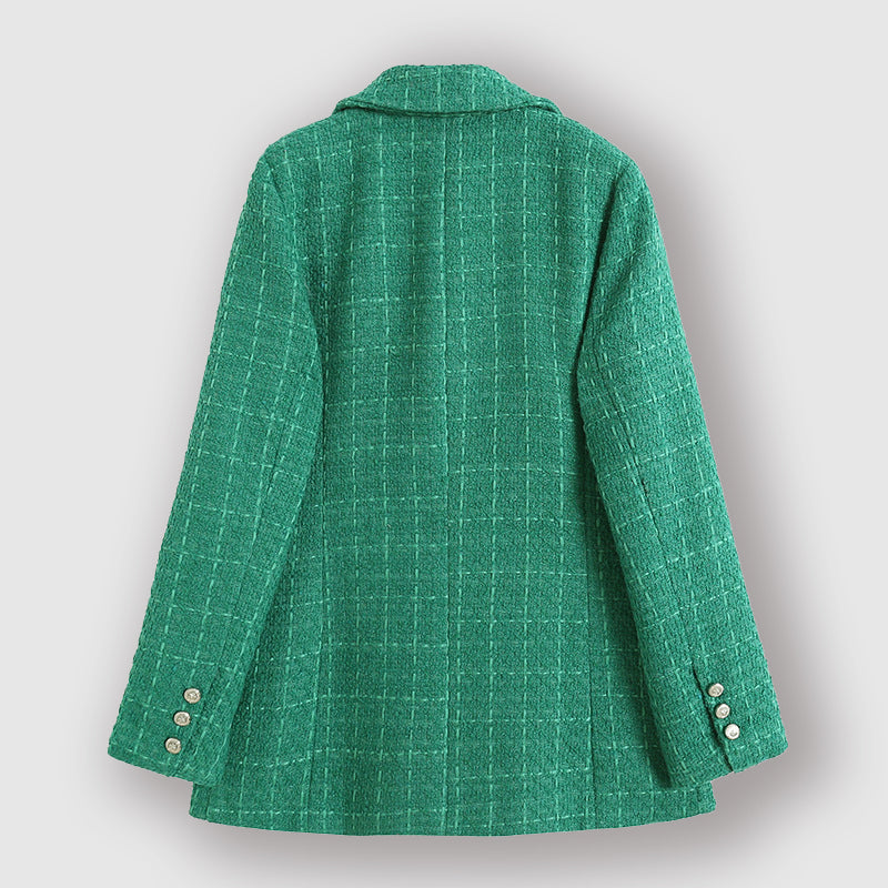 Women's formal coat textured double-breasted blazer