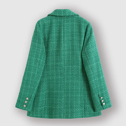 Women's formal coat textured double-breasted blazer