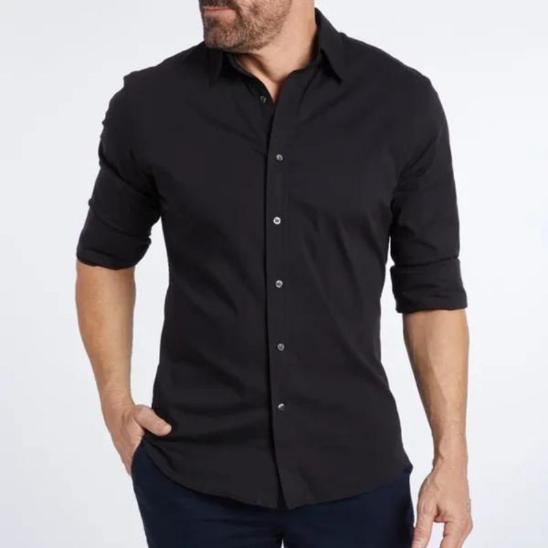 Men's long arm wrinkle-free polo shirt