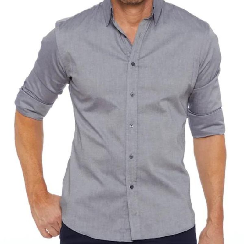 Men’s Slim Fit Dress Shirt – Button-Up – Long Sleeve – Tailored Formal Wear