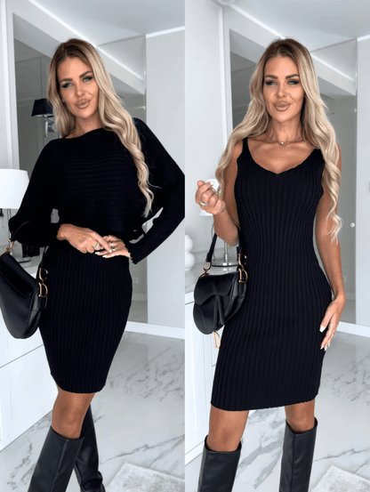 Sleeveless Knit Dress with Matching Sweater for Women