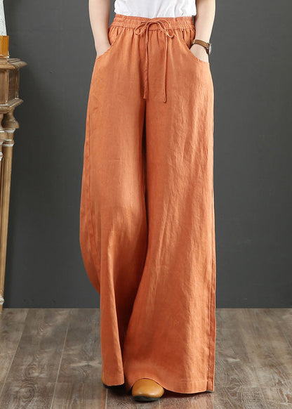 Women’s Straight Leg Trousers – Relaxed Fit – Drawstring Waist – Breathable Blend