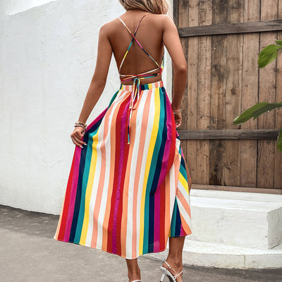 Striped Print Cami Dress – Lightweight and Breathable Summer Style