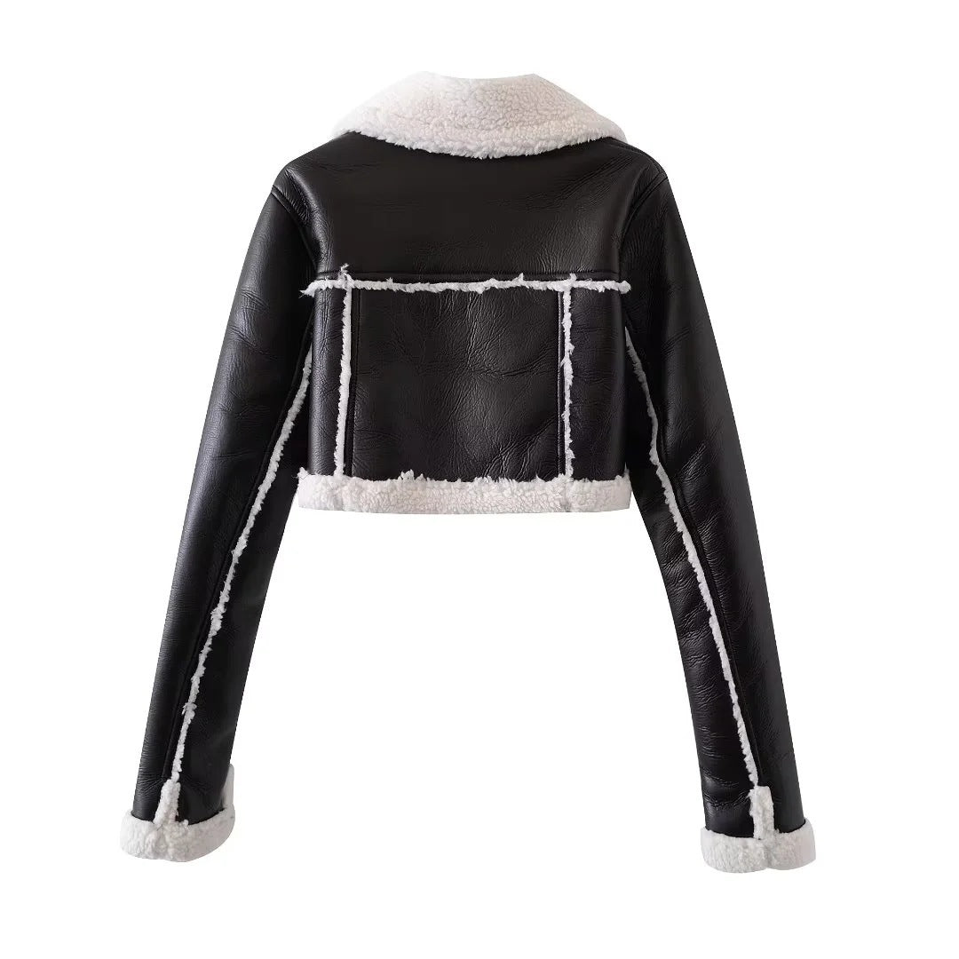 Classic women's jacket with fur lining