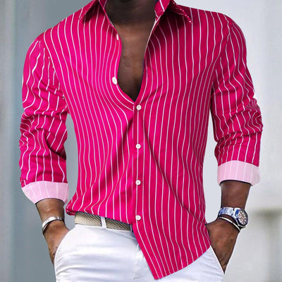 Men's Long Sleeve Casual Button-Up Shirt