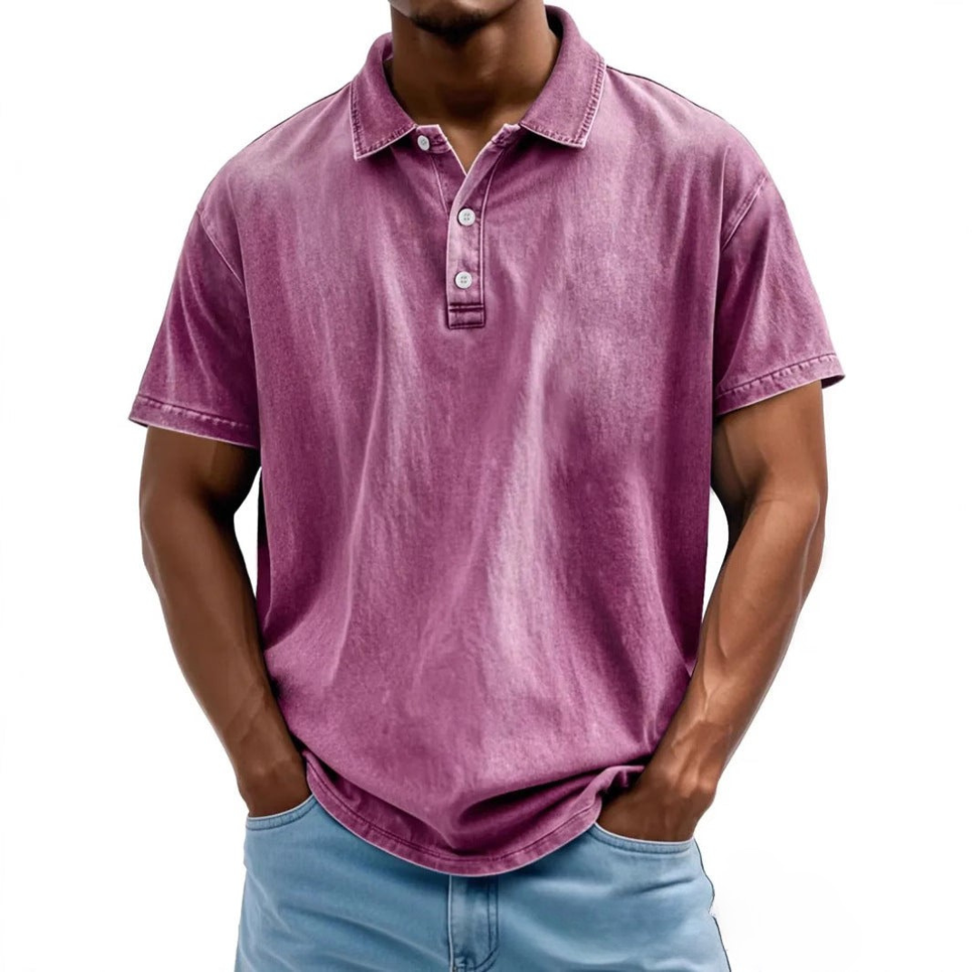 Men’s Polo Shirt– Relaxed Fit – Washed Retro – Short Sleeve Casual