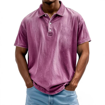 Men’s Polo Shirt– Relaxed Fit – Washed Retro – Short Sleeve Casual