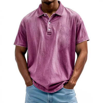 Men’s Polo Shirt– Relaxed Fit – Washed Retro – Short Sleeve Casual