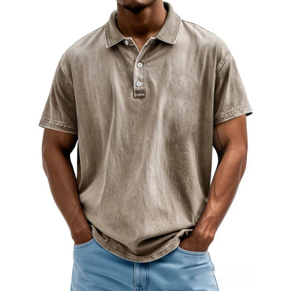 Men’s Polo Shirt– Relaxed Fit – Washed Retro – Short Sleeve Casual
