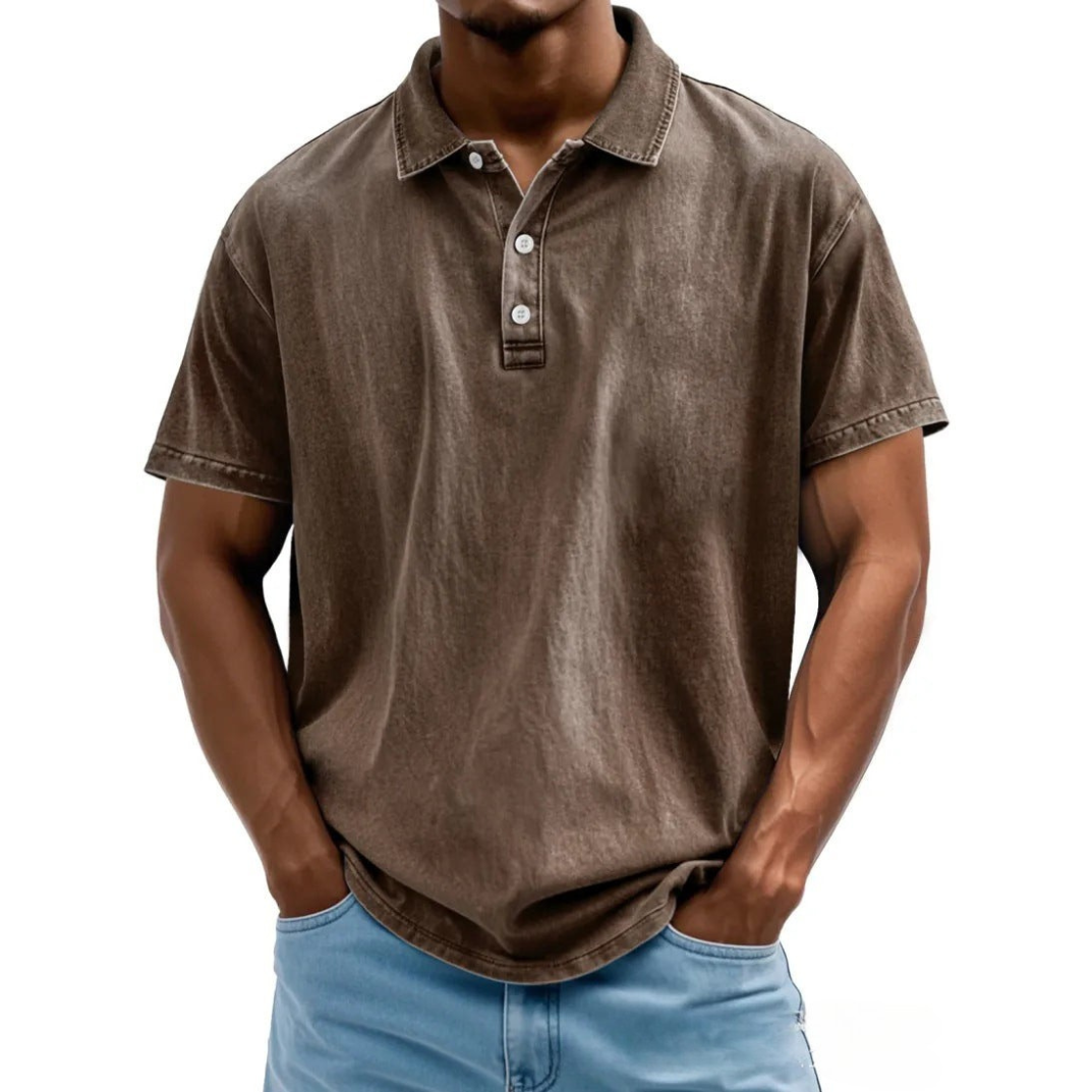 Men’s Polo Shirt– Relaxed Fit – Washed Retro – Short Sleeve Casual