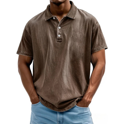 Men’s Polo Shirt– Relaxed Fit – Washed Retro – Short Sleeve Casual