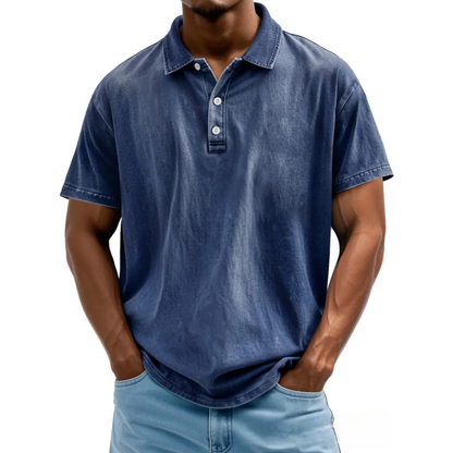 Men’s Polo Shirt– Relaxed Fit – Washed Retro – Short Sleeve Casual