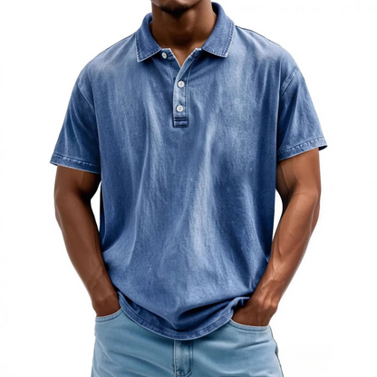 Men’s Polo Shirt– Relaxed Fit – Washed Retro – Short Sleeve Casual