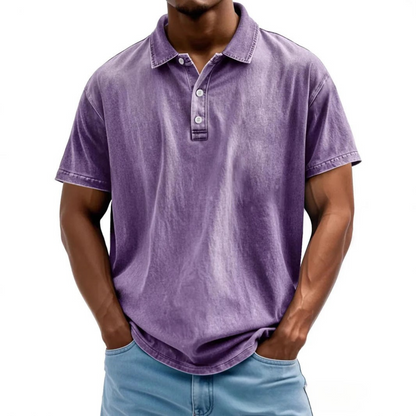 Men’s Polo Shirt– Relaxed Fit – Washed Retro – Short Sleeve Casual