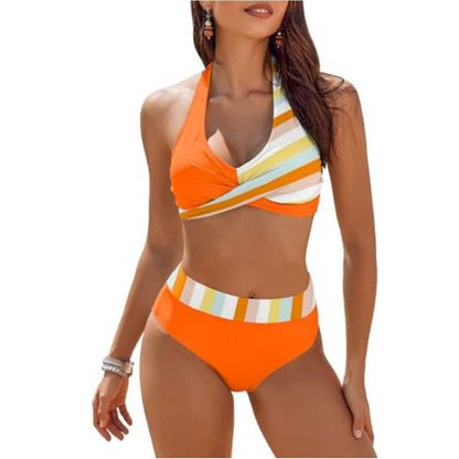 Women’s Bikini Set – Push-Up Halter Top – High Waist Bottom – Breathable Quick-Dry Fit