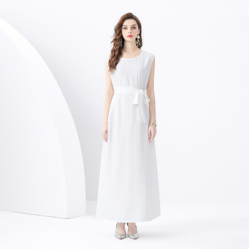 Women’s Two-Piece Set – Bohemian Robe & Sleeveless Dress – Embroidered Detail – Tassel Tie – Relaxed Fit
