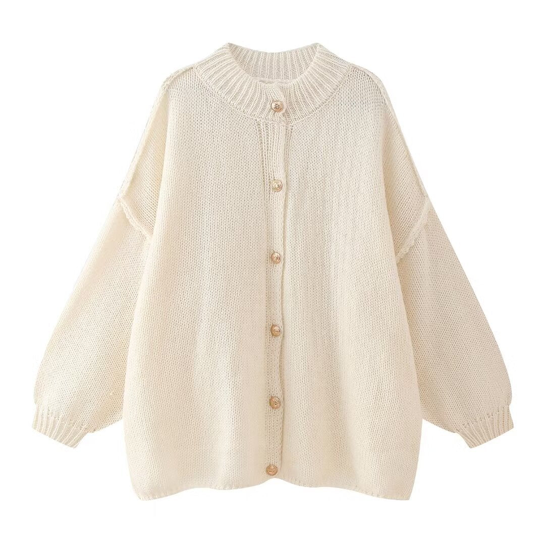 Women’s Cardigan – Oversized Fit – Soft Knit – Button Front – Casual Everyday Layering