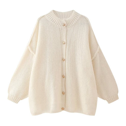 Women’s Cardigan – Oversized Fit – Soft Knit – Button Front – Casual Everyday Layering