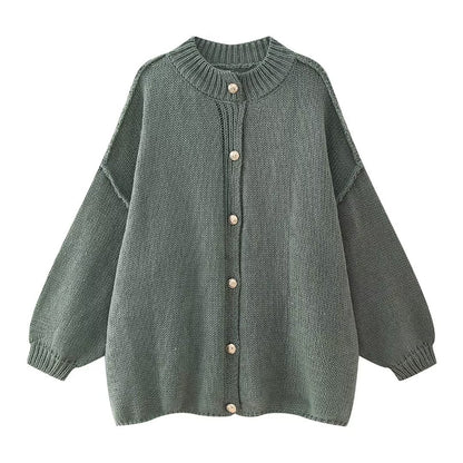 Women’s Cardigan – Oversized Fit – Soft Knit – Button Front – Casual Everyday Layering