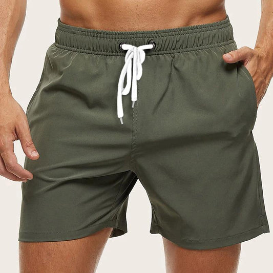 Men’s Swim Trunks – Quick-Dry Fabric – Regular Fit – Mid-Length – Elastic Waist