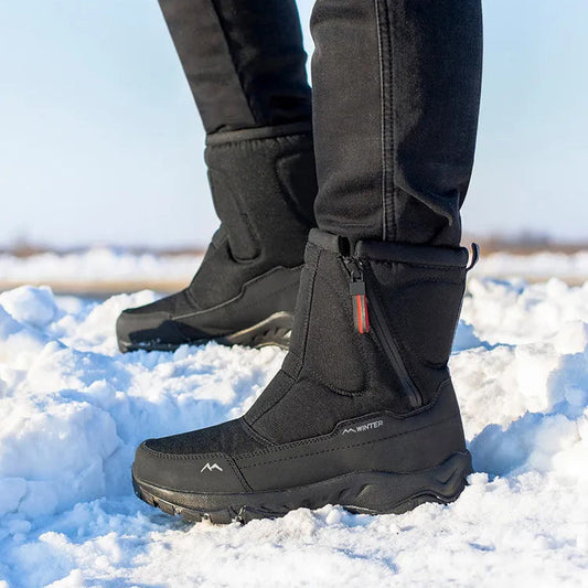 Men’s Snow Boots – Water-Resistant – Mid-Height – Lugged Sole – Protective Toe Cap