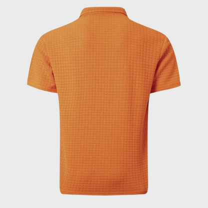 Men’s Polo Shirt – Slim Fit – Soft Knit – Contrast Trim – Subtle Textured Design