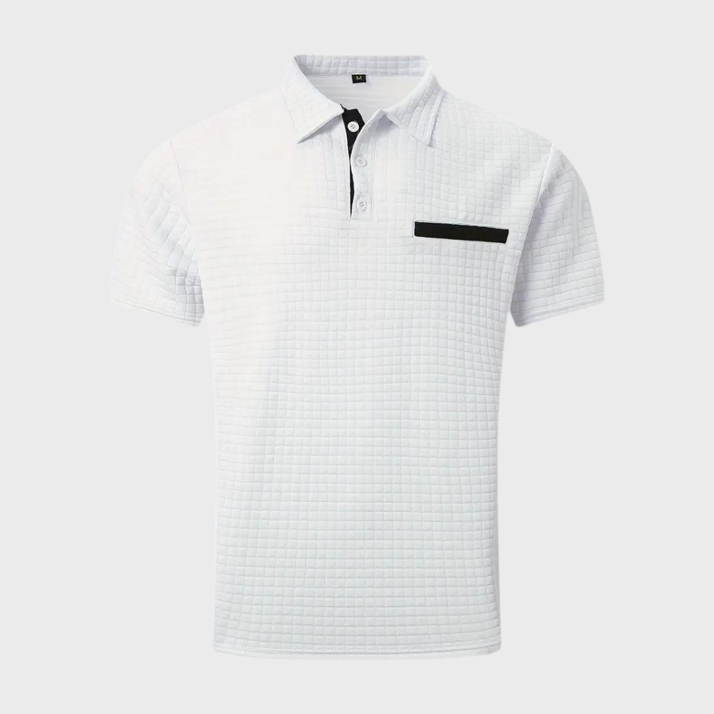 Men’s Polo Shirt – Slim Fit – Soft Knit – Contrast Trim – Subtle Textured Design