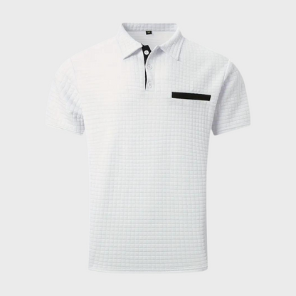 Men’s Polo Shirt – Slim Fit – Soft Knit – Contrast Trim – Subtle Textured Design