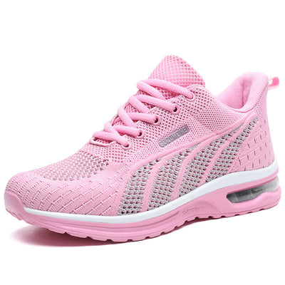 Women’s Sneakers - Breathable Mesh - Lace-Up - Cushioned Sole - Air Cushion Support