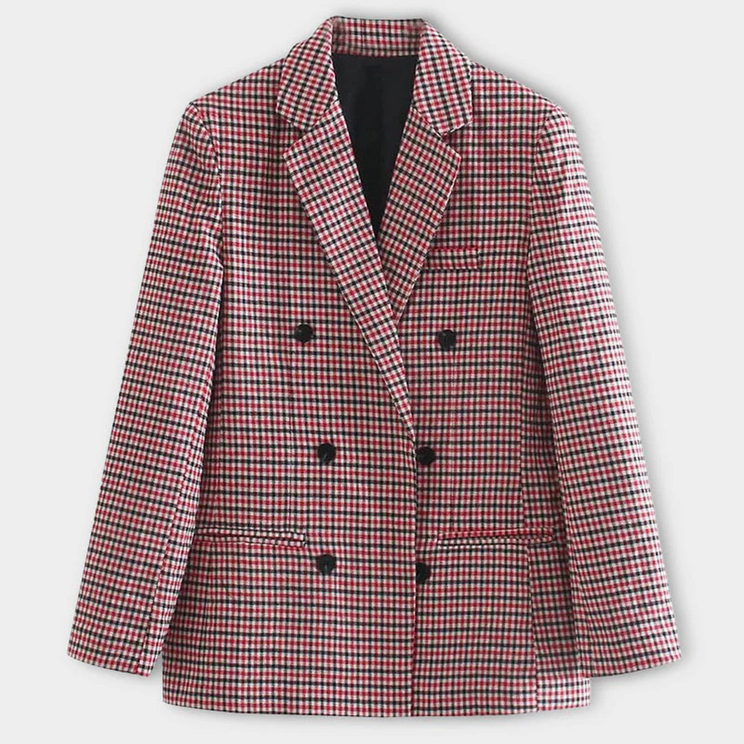 Women's  classic blazer with lapel collar and long sleeves