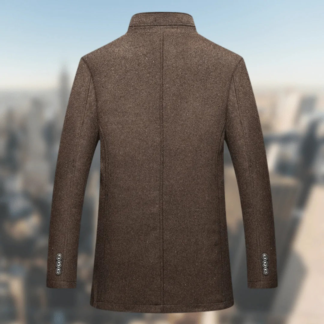 Men's warm coat with standing collar