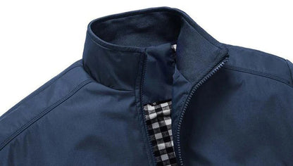 Men's casual jacket with standing collar