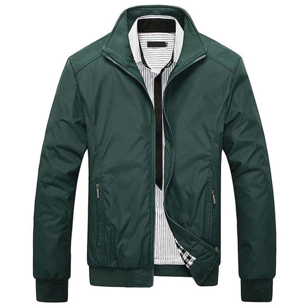 Men's casual jacket with standing collar