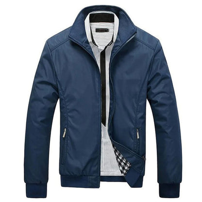 Men's casual jacket with standing collar