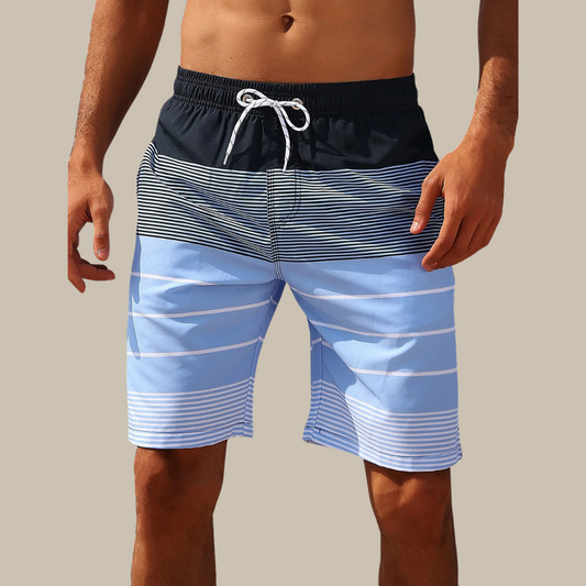 Men’s Swim Trunks – Quick Dry Stretch – Elastic Waist – Knee Length Relaxed Fit