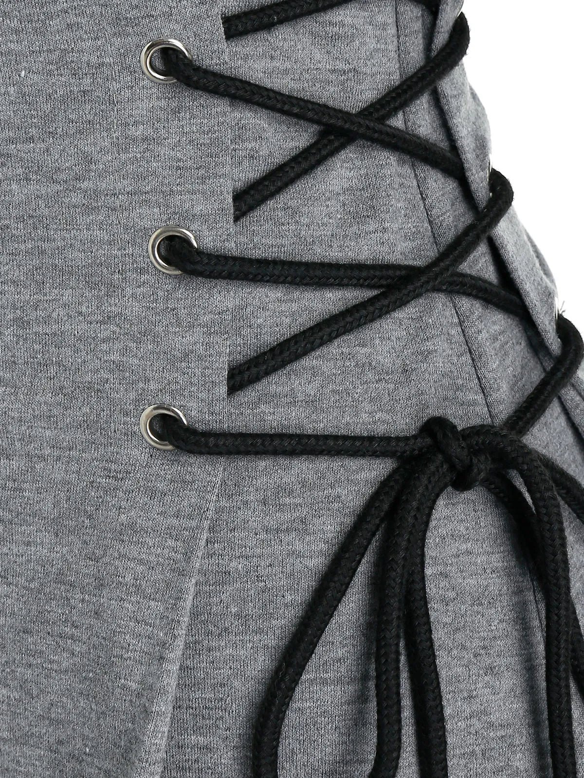 Women's Hooded Mini Dress - A-Line Fit - Lace-Up Sides - Long Sleeve Casual Wear