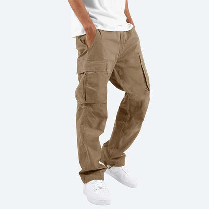 Men’s Cargo Trousers – Relaxed Fit – Straight Leg – Cotton Blend – Utility Pockets
