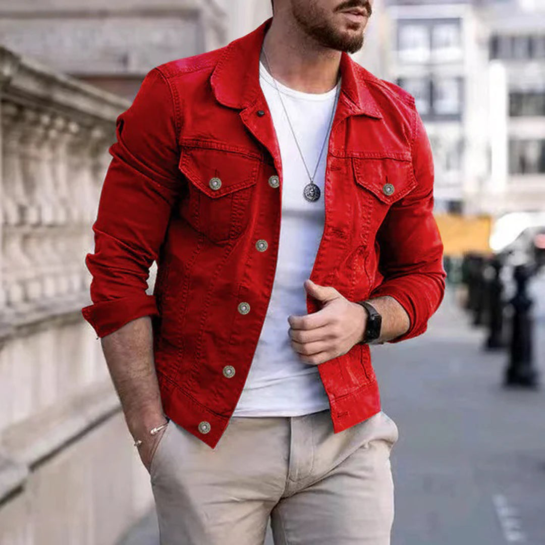 Men’s Casual Jacket – Slim Fit – Breathable Blend – Button-Up – Chest Pockets